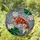 Red Orange Koi Fish Elaborate Fins White Lotus Flower Stained Glass Water Art Gift Stained Glass Suncatcher - 1