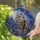 Tabby Cat Emerald Eyes Gothic Castle Full Moon Cosmic Night Sky Stained Glass Stained Glass Suncatcher - 2