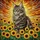 Maine Coon Cat Sunflowers Stained Glass - Tiffany Glass Style Glowing Jewel Tones Gift Stained Glass Suncatcher - 5