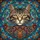 Tabby Cat Tiffany Glass Art - Detailed Feline Mosaic Geometric Window Design for Cat Lovers Stained Glass Suncatcher - 5