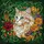 Fluffy Cat Head Stained Glass Mosaic with Jungle Foliage & Autumnal Ruby Rose Flowers Stained Glass Suncatcher - 5