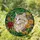 Fluffy Cat Head Stained Glass Mosaic with Jungle Foliage & Autumnal Ruby Rose Flowers Stained Glass Suncatcher - 1