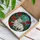 White Cat Red Poppy Stained Glass Mosaic with Piercing Blue Eyes & Green Foliage Stained Glass Suncatcher - 3