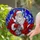 Jovial Santa Claus Stained Glass Icy Winter Sky - Festive Christmas Holiday Present Stained Glass Suncatcher - 2