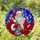 Jovial Santa Claus Stained Glass Icy Winter Sky - Festive Christmas Holiday Present Stained Glass Suncatcher - 1