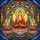 Buddha Lotus Vitarka Mudra Radiating Halo Two Smaller Buddhas Stained Glass Mosaic Stained Glass Suncatcher - 5