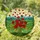 Tiffany Style Stained Glass Red Roses & Petals, Green Hills Blue Mountains Jewel Tones Stained Glass Suncatcher - 1