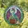 Iridescent Teal Dragon Lavender Pink Stacked Books Teacup Stained Glass Jewel Tone Stained Glass Suncatcher - 1