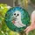 Cartoon Ghost Potted Plant Monstera Leaves Stained Glass Art Mosaic Botanical Sky Stained Glass Suncatcher - 2