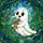 Cartoon Ghost Potted Plant Monstera Leaves Stained Glass Art Mosaic Botanical Sky Stained Glass Suncatcher - 5