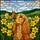 Golden Cocker Spaniel Dog with Monarch Butterfly & Daffodil Tiffany Stained Glass Stained Glass Suncatcher - 5