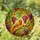 Vibrant Red Chest Bird Grapes Vines Leaves Stained Glass Dappled Sunlight Design Stained Glass Suncatcher - 1