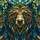 Stained Glass Bear Head Tiffany Style Jewel Tones - Piercing Teal Eyes Intricate Mosaic Fur Art Stained Glass Suncatcher - 5