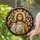 Jesus Christ Portrait Stained Glass - Golden Halo Blessing Christian Home Decor Gift Stained Glass Suncatcher - 2