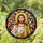 Jesus Christ Portrait Stained Glass - Golden Halo Blessing Christian Home Decor Gift Stained Glass Suncatcher - 1