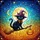 Black Cat Witch Hat Broomstick Jack-o'-lantern Moon - Halloween Night Sky Stained Glass Stained Glass Suncatcher - 5