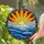 Tiffany Glass Sun Clouds Ocean Waves Mosaic Radial Beams Jewel Tones Stained Glass Style Stained Glass Suncatcher - 2