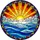 Tiffany Glass Sun Clouds Ocean Waves Mosaic Radial Beams Jewel Tones Stained Glass Style Stained Glass Suncatcher - 5