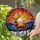 Majestic Stag Winter Forest Mountain Sunset Sky Tiffany Jewel Tone Stained Glass Stained Glass Suncatcher - 2