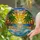 Tiffany Stained Glass Sunset Ocean Palm Trees Birds - Warm Hues Intricate Beach Decor Stained Glass Suncatcher - 2