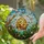 Rustic Beehive Honeycomb Bees Blossoming Tree Flowers - Jewel Tone Tiffany Glass Style Stained Glass Suncatcher - 2