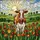 Tiffany Style Stained Glass Dairy Cow Farm Scene - Meadow Flowers & Rolling Hills Sun Stained Glass Suncatcher - 5