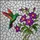 Iridescent Green Hummingbird Stained Glass Art with Tiffany Style Flowers & Mosaic Background Stained Glass Suncatcher - 5