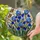 Blue Iris Flowers Stained Glass Butterfly Window Panel - Tiffany Style Home Decor Gift Stained Glass Suncatcher - 2