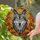 Wolf Head Piercing Amber Eyes Autumn Foliage Tiffany Stained Glass - Animal Lover Gift Stained Glass Suncatcher - 2