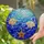 Orange Starfish Scallop Shells Detailed Ocean Waves Tiffany Style Jewel Tones Stained Glass Suncatcher - 2