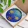 Orange Starfish Scallop Shells Detailed Ocean Waves Tiffany Style Jewel Tones Stained Glass Suncatcher - 3