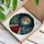 Winding Red Carpet Staircase Deep Tunnel Glass Mosaic Celestial Moon Sun Illuminated Stained Glass Suncatcher - 3