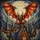 Menacing Horned Gargoyle Stained Glass Art - Gothic Medieval Castle Full Moon Mosaic Stained Glass Suncatcher - 5