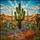 Tiffany Stained Glass Saguaro Cactus Desert Garden Prickly Pear Flowers Jewel Tones Stained Glass Suncatcher - 5