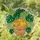Sleeping Orange Tabby Cat Stained Glass with Monstera Leaves Plant Pot Home Decor Stained Glass Suncatcher - 1