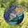 Majestic Wolf Head Profile Mountain Lake Pine Forest Sun Stained Glass Style Tiffany Art Stained Glass Suncatcher - 1
