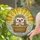 Baby Hedgehog Wicker Basket Stained Glass Art - Tiffany Style Sun Rays Mosaic Geometric Shapes Stained Glass Suncatcher - 2