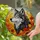 Majestic Wolf Head Autumn Leaves Stained Glass Art - Tiffany Style Home Decor Gift Stained Glass Suncatcher - 2