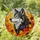 Majestic Wolf Head Autumn Leaves Stained Glass Art - Tiffany Style Home Decor Gift Stained Glass Suncatcher - 1