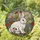 Fluffy White Rabbit Stained Glass - Vibrant Garden Botanical Mosaic Intricate Tiffany Art Stained Glass Suncatcher - 1
