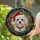 Fluffy White Maltese Maltipoo Dog Portrait Stained Glass Santa Hat Christmas Holiday Gift Stained Glass Suncatcher - 2
