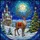 Majestic Reindeer Snowy Castle Christmas Tree - Tiffany Glass Winter Holiday Decor Gift Stained Glass Suncatcher - 5