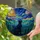 Black Cat Stained Glass Celestial Night Sky Moon Stars Tiffany Van Gogh Inspired Art Stained Glass Suncatcher - 2