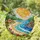 Stained Glass Style Tropical Beach Ocean Waves Palm Trees Mountain Scene Radiant Sun Art Stained Glass Suncatcher - 1