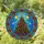 Stained Glass Christmas Tree Baubles Star Orbs Blue Sky Floral Border Holiday Gift Stained Glass Suncatcher - 1