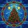 Stained Glass Christmas Tree Baubles Star Orbs Blue Sky Floral Border Holiday Gift Stained Glass Suncatcher - 5