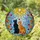 Black Cat Orange Tabby Tiffany Style Suncatcher, Radiant Sun & Flowers - Cat Lover Gift Stained Glass Suncatcher - 1