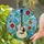 Cream Acoustic Guitar Tiffany Stained Glass - Vibrant Flower Bird Blue Sky Mosaic Art Stained Glass Suncatcher - 2