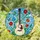 Cream Acoustic Guitar Tiffany Stained Glass - Vibrant Flower Bird Blue Sky Mosaic Art Stained Glass Suncatcher - 1