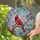 Red Cardinal Bird Cherry Blossom Stained Glass Art - Tiffany Style Jewel Tone Sky Mosaic Stained Glass Suncatcher - 2